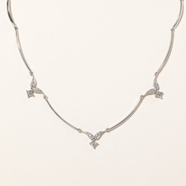 Princess Cut Diamond Necklace | 0.47ctw | 18  | Cheap