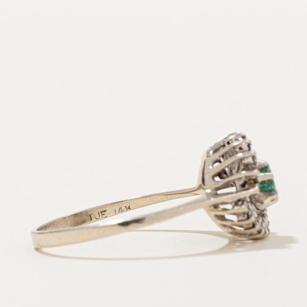 Emerald & Diamond Ring | 0.13ct, 0.10ctw | SZ 7.75 | Online Sale