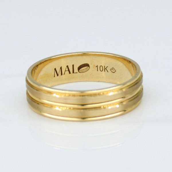 Double Beveled Yellow Gold Band | SZ 9.75 | Discount