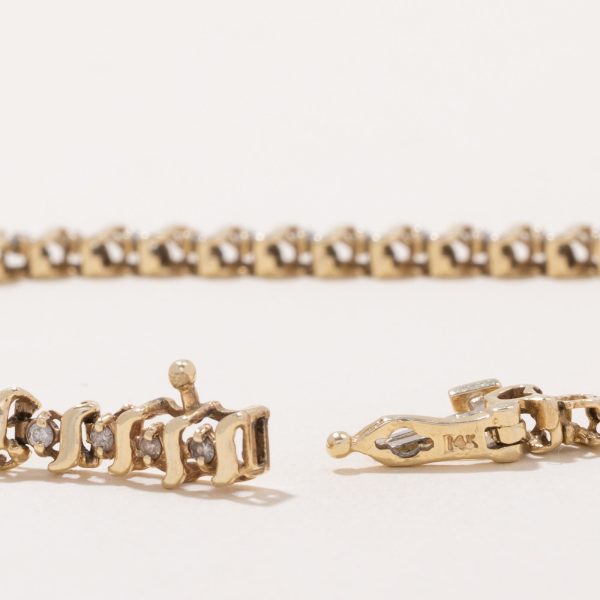 14k Yellow Gold Bracelet | 7.5  | 0.75ctw | For Cheap