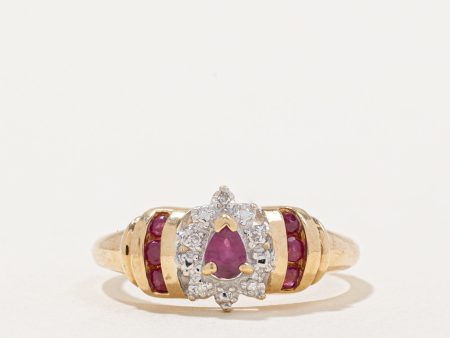 Ruby & Diamond Cocktail Ring | 0.35ctw, 0.02ctw | SZ 6.75 | Online