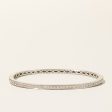 18K White Gold Diamond Oval Shaped Bangle Bracelet | 1.55ctw | 7  on Sale