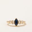 Marquise Sapphire & Diamond Ring | 0.50ct, 0.10ctw | SZ 7.75 | Fashion