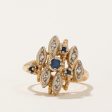 Sapphire & Diamond Abstract Cocktail Ring | 0.13ctw, 0.03ctw | SZ 5 | Online