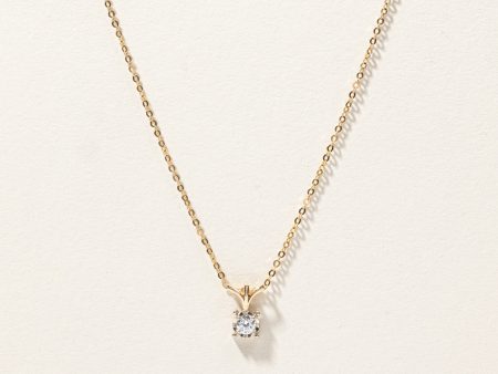 Solitaire Diamond Pendant Necklace | 0.23ct | 18 | Sale