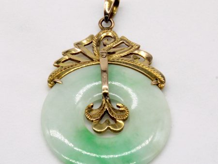 Jadeite 10k Bi-Disc Pendant | 13.50ct | For Sale