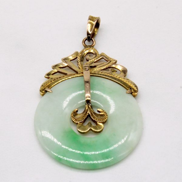 Jadeite 10k Bi-Disc Pendant | 13.50ct | For Sale