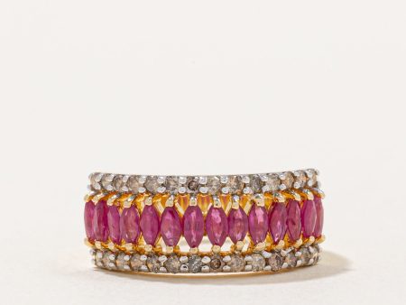 Ruby & Diamond Cocktail Ring | 0.70ctw, 0.50ctw | SZ 5.75 | For Cheap