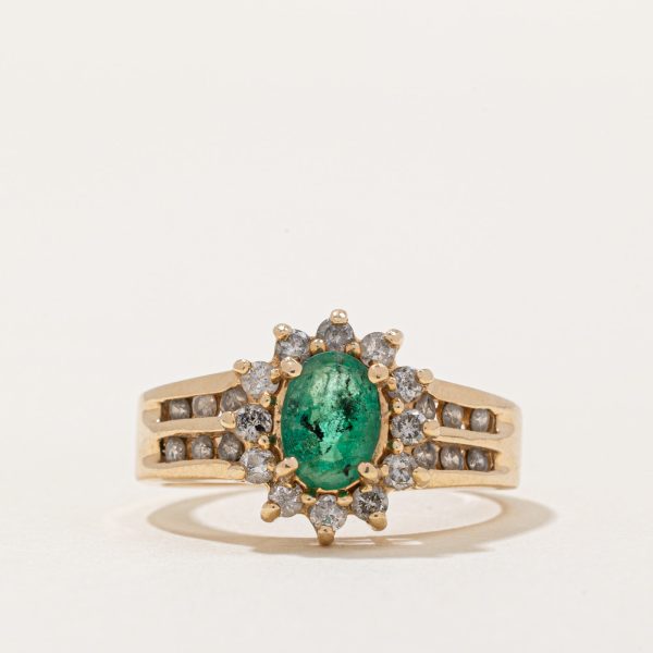 Emerald & Diamond Halo Ring | 0.60ct, 0.34ctw | SZ 6.25 | Online Hot Sale