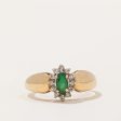 Emerald & Diamond Halo Ring | 0.15ct, 0.07ctw | SZ 6.5 | Hot on Sale