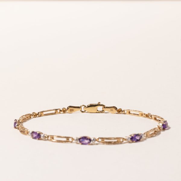 10K Yellow Gold Amethyst Bracelet | 0.90ctw | 6.75  | Online now