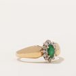 Emerald & Diamond Halo Ring | 0.15ct, 0.07ctw | SZ 6.5 | Hot on Sale