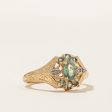 Green Chrysoberyl & Diamond Ring | 0.80ctw, 0.02ctw | SZ 7.75 | For Sale