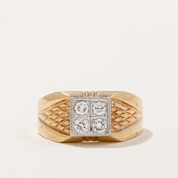 Illusion Set Diamond Textured Ring | 0.48ctw | SZ 11.5 | For Discount