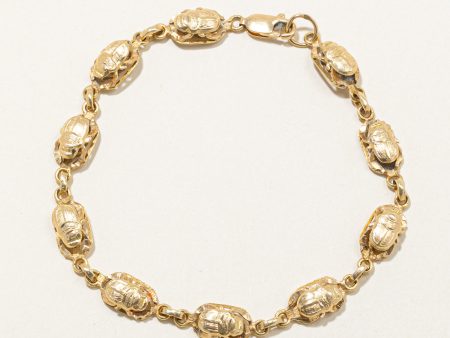 18k Yellow Gold Egyptian Scarab Bracelet | 7  | Sale