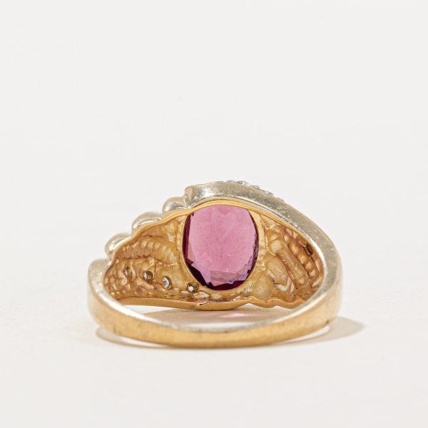 Garnet & Diamond Cocktail Ring | 2.80ct, 0.08ctw | SZ 6.75 | Online