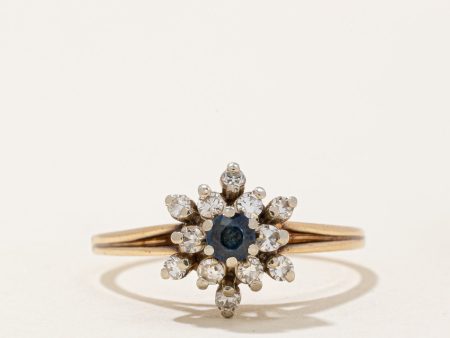 Sapphire & Diamond Cluster Ring | 0.14ct, 0.22ctw | SZ 8.25 | Sale