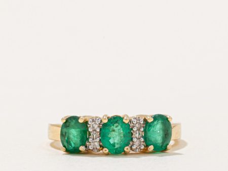 Emerald & Diamond Ring | 0.86ctw, 0.02ctw | SZ 5.5 | Online Sale