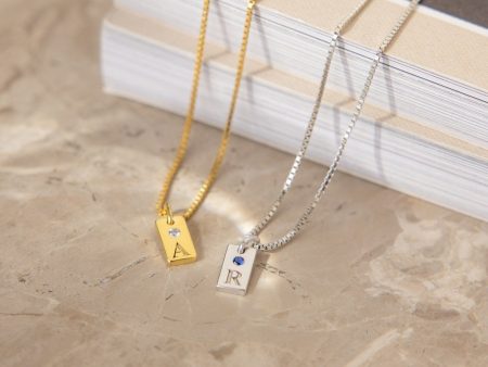 Mini Birthstone Tag Necklace Online Hot Sale