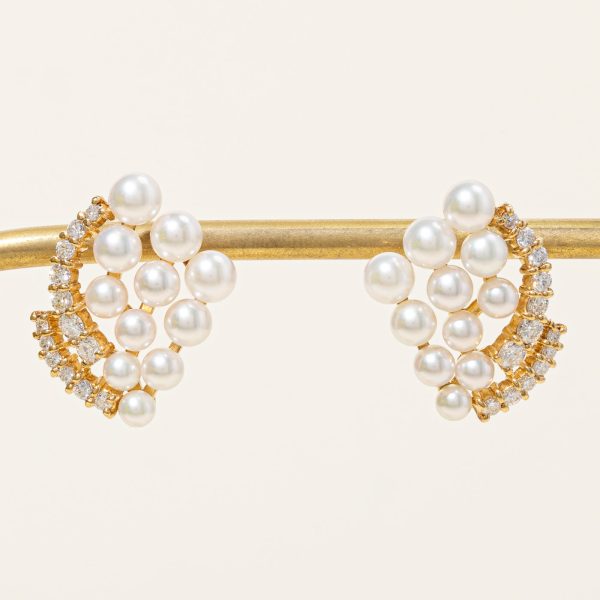 Pearl & Diamond Earrings | 12.76ctw, 1.10ctw | Hot on Sale