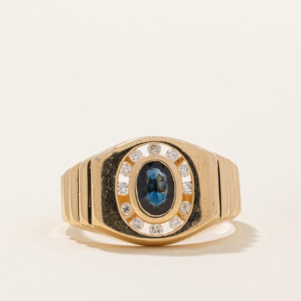 Sapphire & Diamond Halo Ring | 0.60ct, 0.12ctw | SZ 10 | Sale