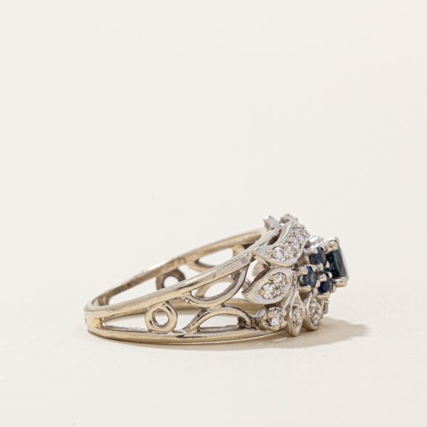 Sapphire & Diamond Cocktail Ring | 0.60ctw, 0.12ctw | SZ 6.5 | Online now