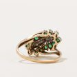 Emerald & Diamond Waterfall Ring | 0.70ctw, 0.015ctw | SZ 7.5 | Hot on Sale