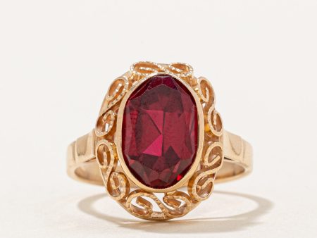 Synthetic Ruby Cocktail Ring | 3.60ct | SZ 6.25 | For Discount