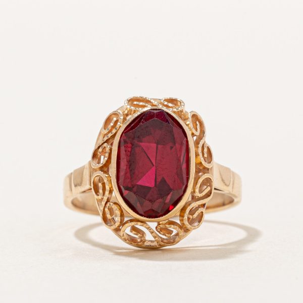 Synthetic Ruby Cocktail Ring | 3.60ct | SZ 6.25 | For Discount