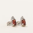 Garnet & Diamond Earrings | 0.44ctw, 0.03ctw | Discount