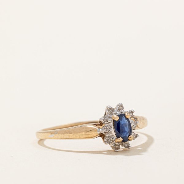 Sapphire & Diamond Halo Ring | 0.25ct, 0.05ctw | SZ 9.25 | For Sale