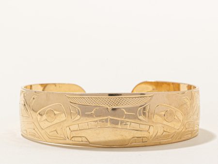 14k Yellow Gold Indigenous Art Bangle | 6.5  | Online Hot Sale