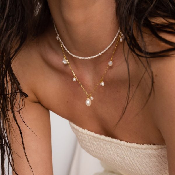 Baroque Pearl Station Necklace Sale