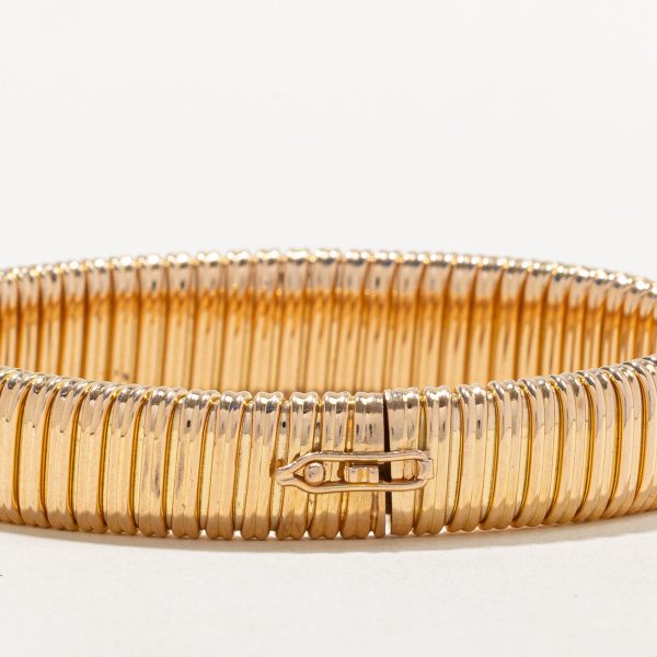 18k Yellow Gold Fluted Bracelet | 7.75  | on Sale