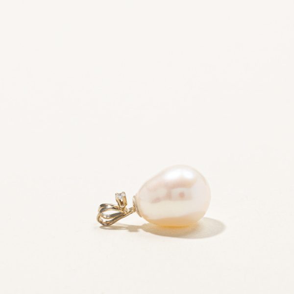 Pearl & Diamond Drop Pendant | 0.01ct | Online now