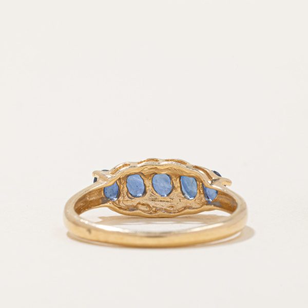 Five Stone Sapphire Cocktail Ring | 1.00ctw | SZ 7.75 | Online now