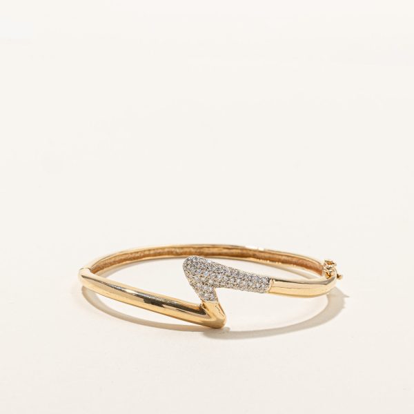 Pave Set Diamond Gold Bangle | 0.50ctw | 6 | Online