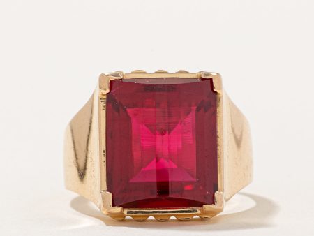 Synthetic Ruby Cocktail Ring | 14.00ct | SZ 10 | For Sale