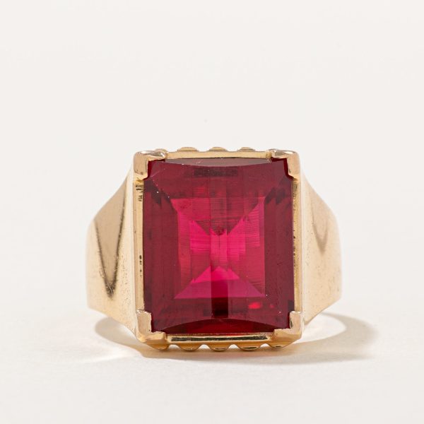 Synthetic Ruby Cocktail Ring | 14.00ct | SZ 10 | For Sale