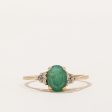 Emerald & Diamond Ring | 1.00ct, 0.06ctw | SZ 8.75 | Fashion