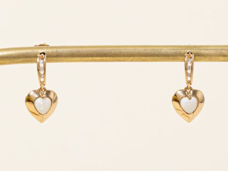 Opal & Diamond Heart Earrings | 0.22ctw, 0.03ctw | Sale