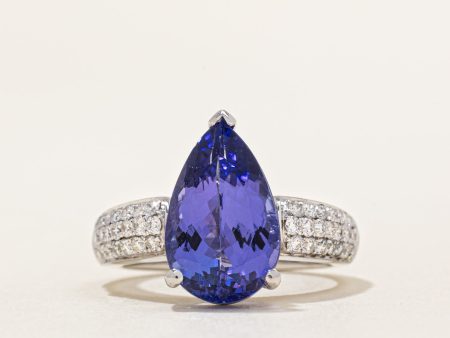 Tanzanite & Diamond Cocktail Ring | 4.49ct, 0.71ctw | SZ 6.5 | Discount