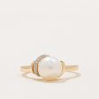 Pearl & Diamond Cocktail Ring | 0.04ctw | SZ 6.75 | Online now