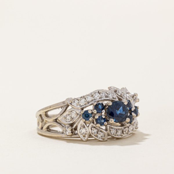 Sapphire & Diamond Cocktail Ring | 0.60ctw, 0.12ctw | SZ 6.5 | Online now