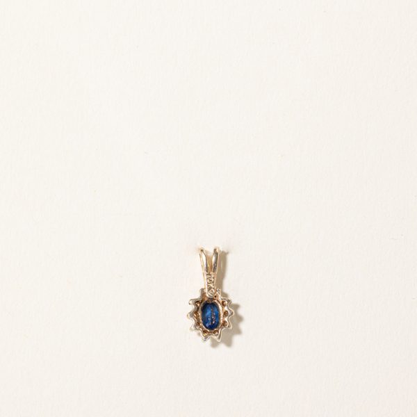 Sapphire & Diamond Halo Pendant | 0.25ct, 0.08ctw | Discount