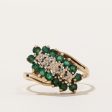 Emerald & Diamond Waterfall Ring | 0.70ctw, 0.015ctw | SZ 7.5 | Hot on Sale