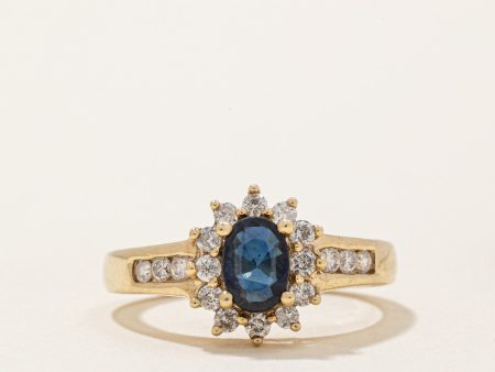 Sapphire & Diamond Halo Ring | 0.48ct, 0.21ctw | SZ 4.5 | Online