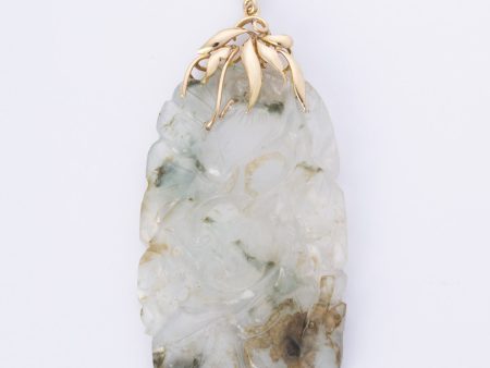 14k Yellow Gold Carved Jadeite Pendant | 95ct Online