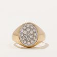 Pave Set Diamond Oval Shaped Signet Ring | 0.70ctw | SZ 11.75 | For Discount