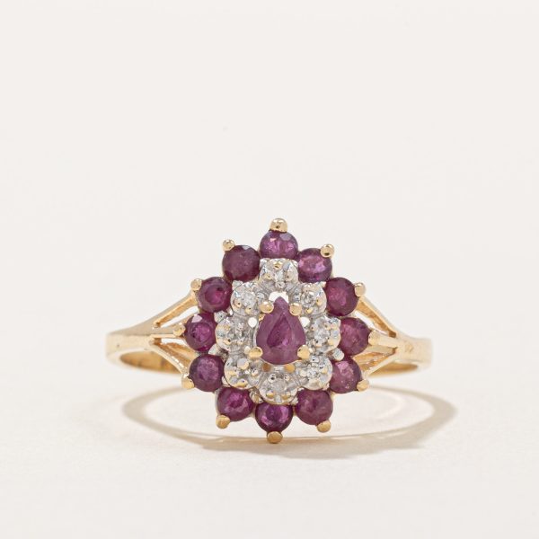 Ruby & Diamond Cocktail Ring | 0.74ctw, 0.03ctw | SZ 8.25 | Hot on Sale